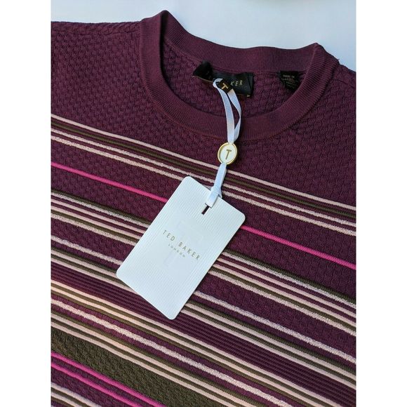 Ted Baker Leytina Stripe Ottoman Peplum Sweater - Picture 4 of 5